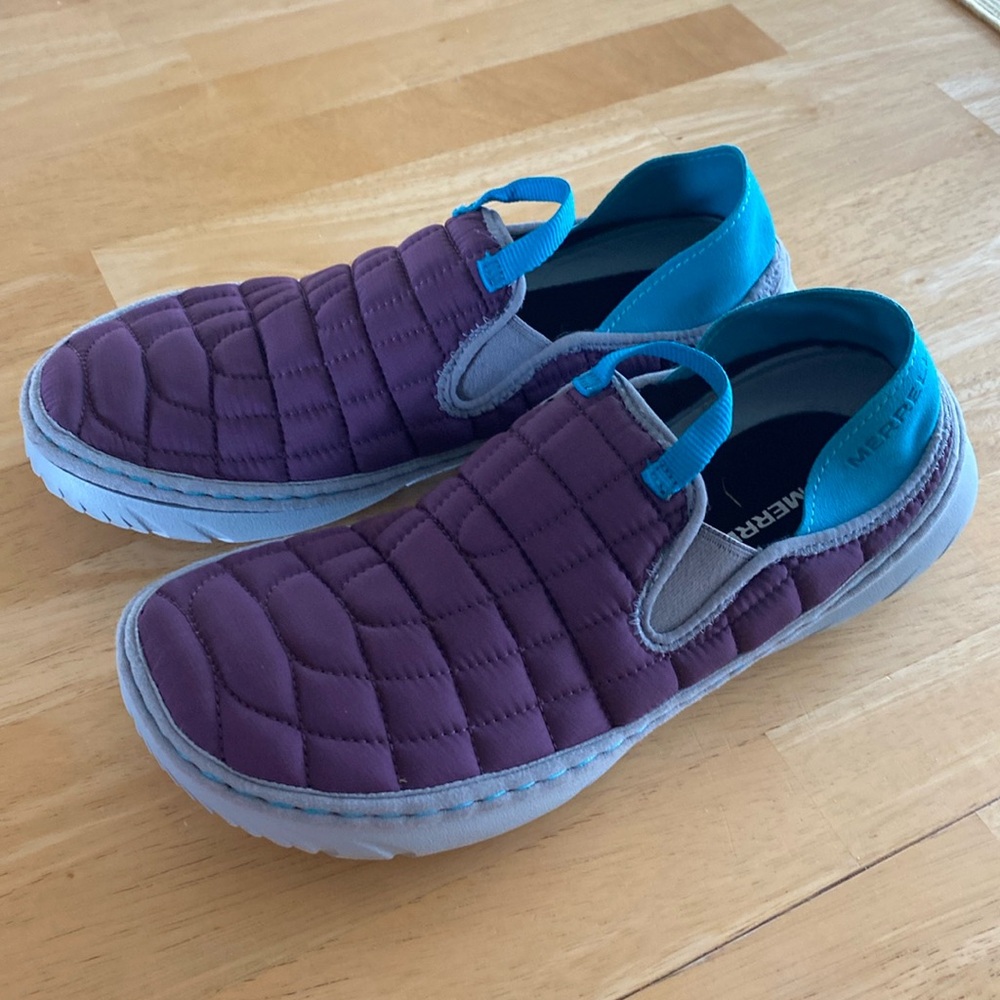 Quilted, mocassin style slip on